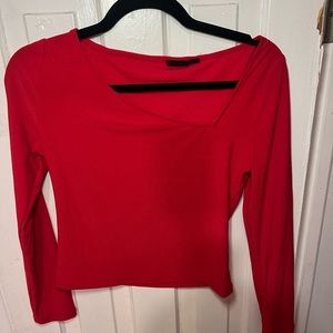 Sassy & Fun Asymmetrical Red Top